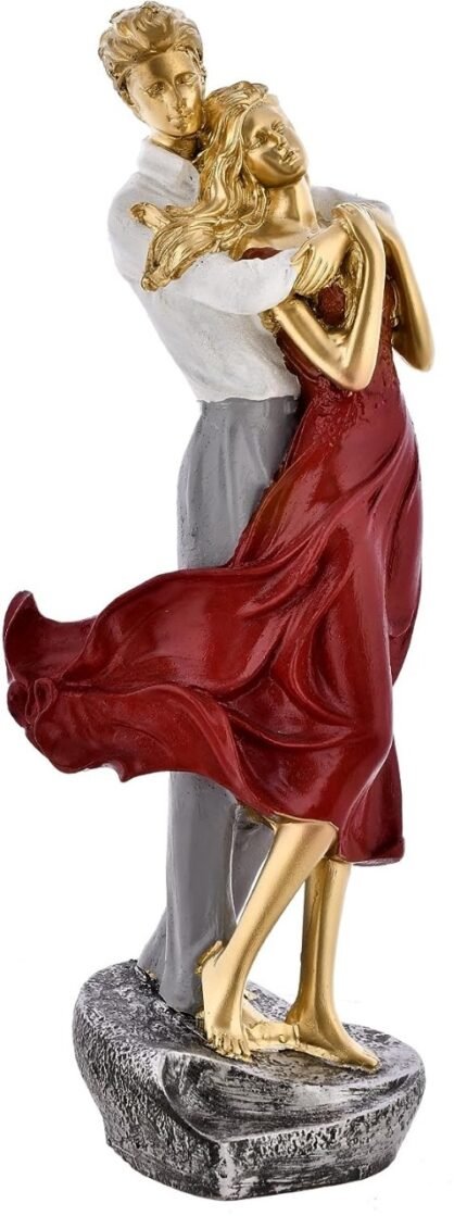 Valentine Romantic Love Couple Statue Showpiece Figurine for Home decor living room (Red)